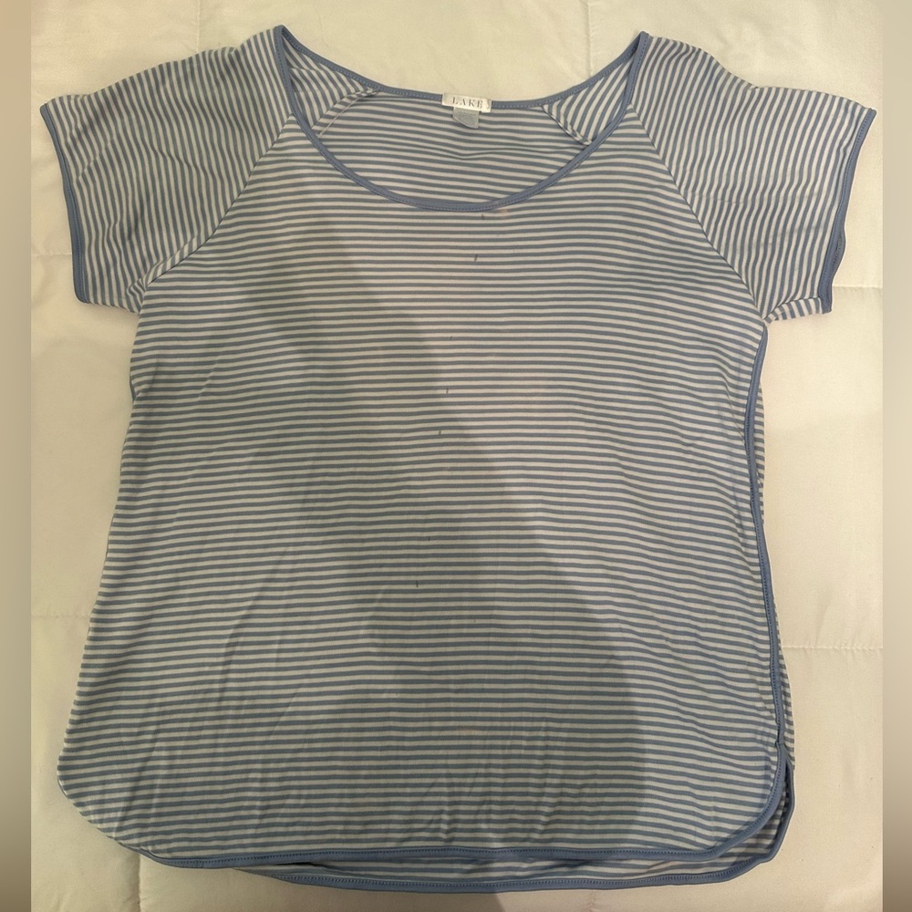 super comfy lake pajama shirt in hydrangea blue